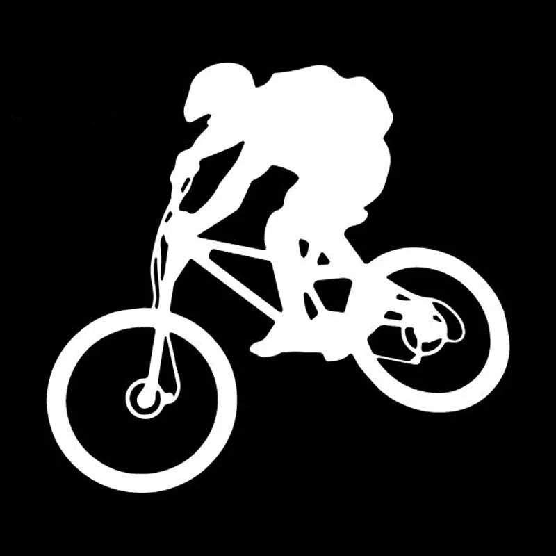 

15CM*14CM Cycling Mountain Bike Horseman Delicate KK Vinly Decal Interesting Decor Car Sticker Black/Silver Car Accessories