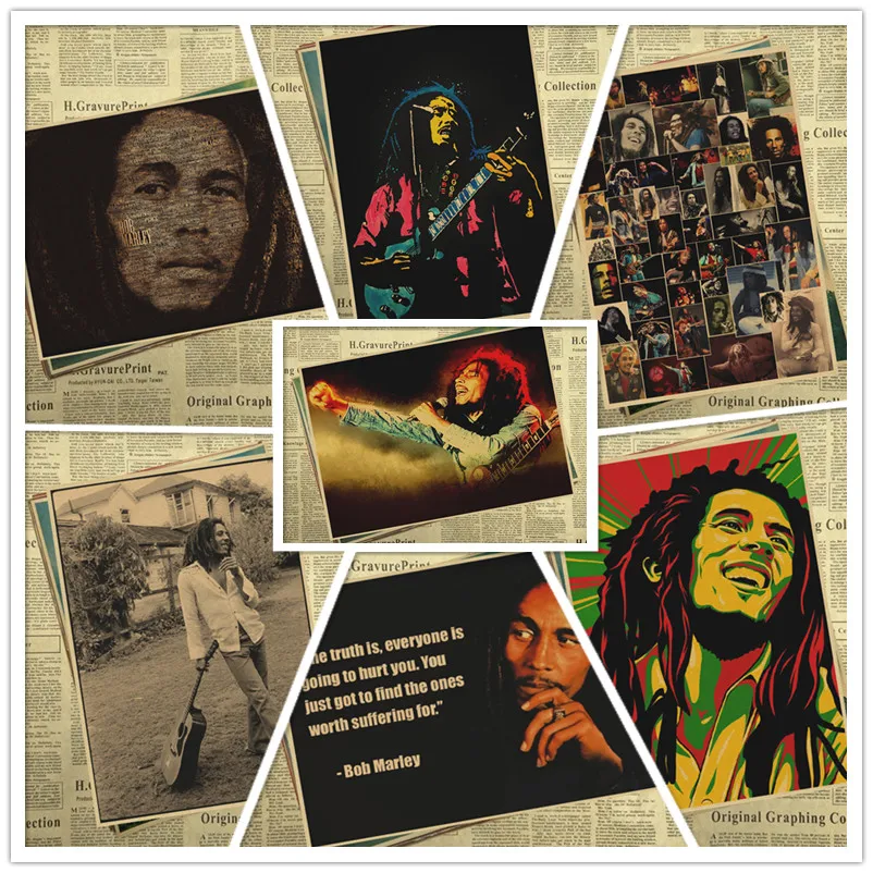 Винтажный постер Боб Марли для детской комнаты домашний декор комиксы ретро