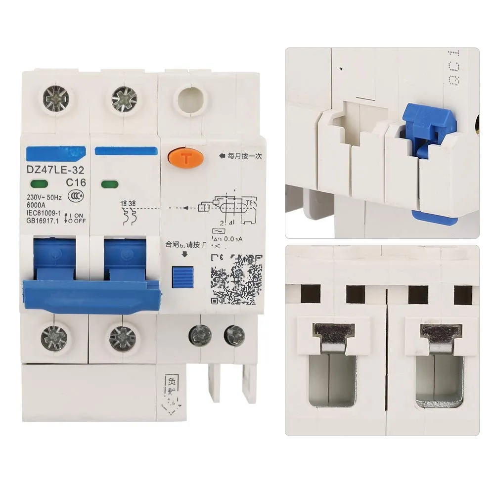 

DZ47LE-32 2P C16 16A 230V Earth Leakage Protection Circuit Breaker Household Safer To Use Reliable Performance Safer