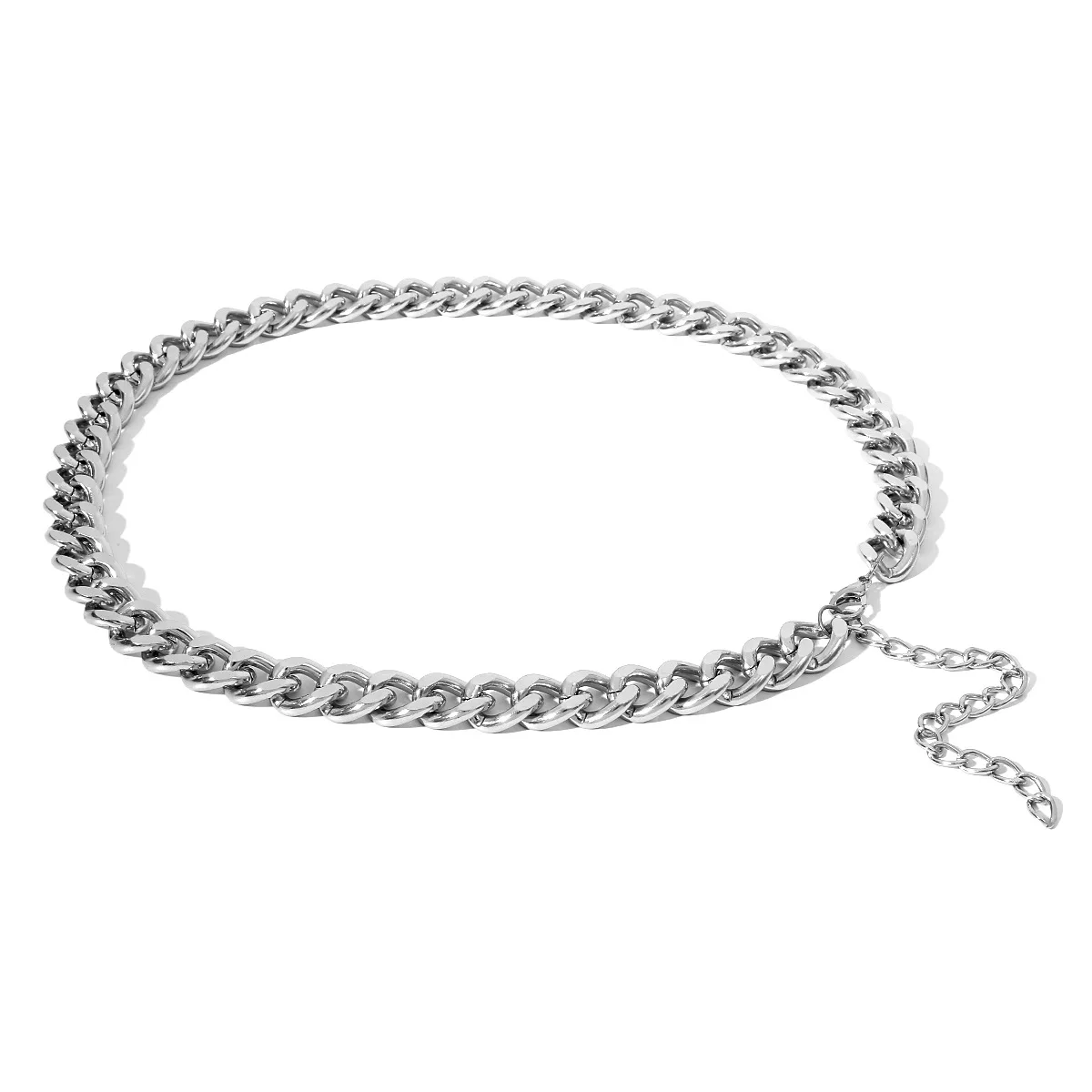 F.J4Z fashion simple punk personality Aluminium alloy link chain statement belly hip hop rocker sexy night club body |