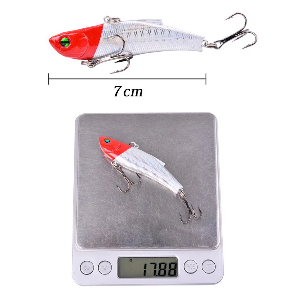 1Pcs Winter Ice Fishing Lure 7cm/18g Sinking Isca Artificial Rattlin Vibration VIB Hard Bait Crankbait Treble Hooks Tackle - купить по