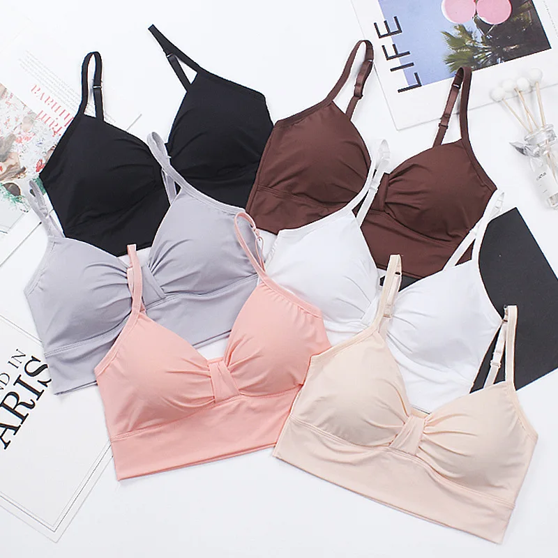 

Women Tank Crop Top Female Seamless Underwear Fitness Crop Tops Streetwear Sexy Lingerie Sleeveless Top Sport Padded Camisole
