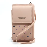 women wallets floral pu leather multifunctional mobile phone female solid color travel coin purses ladies card holder passport