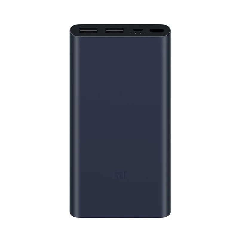 Черный Xiao mi power Bank 2i 10000 мАч PLM09ZM двойной USB быстрая зарядка mi power bank 10000 портативное зарядное устройство Внешний аккумулятор повербанк - Цвет: Черный