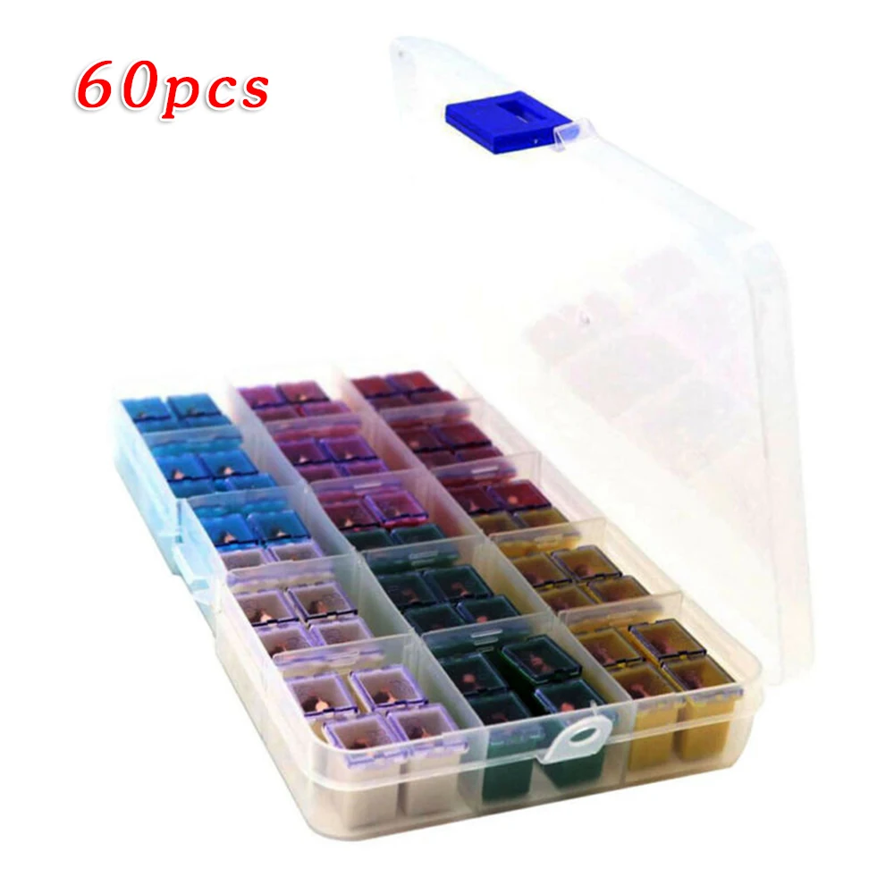 60pcs Fuse Set Foot Square Assortment With Box 20A 25A 30A 40A 50A 60A 32V | Автомобили и мотоциклы