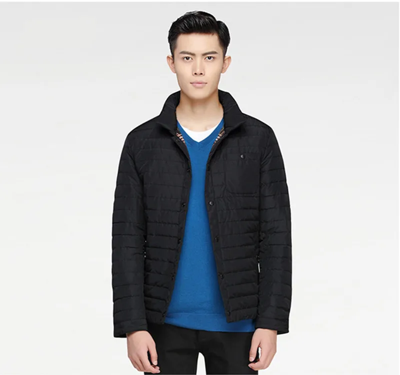 Мужская тонкая куртка осенне-зимняя теплая Повседневная однотонная 2020 | одежда