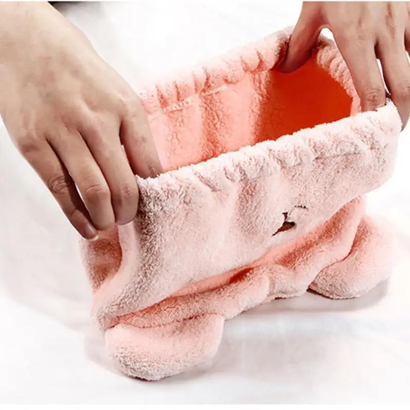 

Lovely Cat Hair Drying Cap Towel Microfiber Quickly Dry Hair Shower Hat Wrapped Towels Bathing Cap Bathroom Accessories