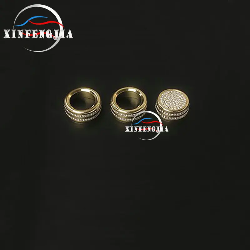 

For Audi A6 A7 C7 12-17 3PCS Crystal Style Center AC Switch Ring Cover Trim