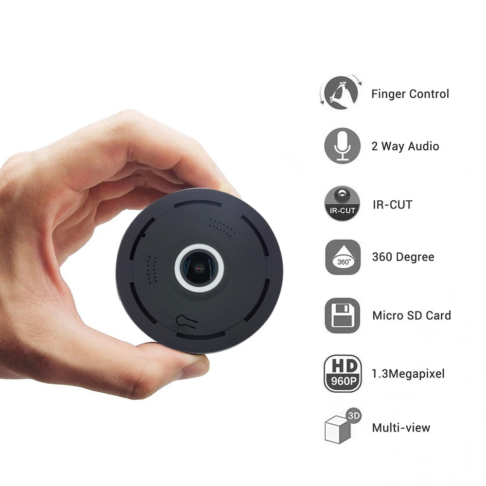 Беспроводная мини камера видеонаблюдения Kruiqi Wi Fi IP 1080P 360 градусов 2 Мп PTZ IP|Камеры