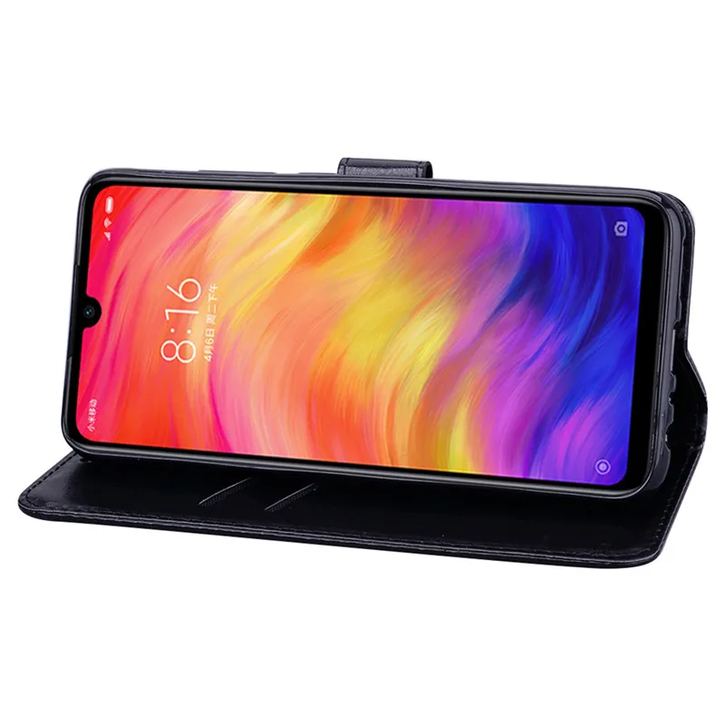Чехол для телефона для Xiaomi Redmi Note 8 Pro Чехол силиконовый бампер кожаный флип-чехол для Xiaomi Redmi Note 8 PRO Note8 Pro черный Fundas