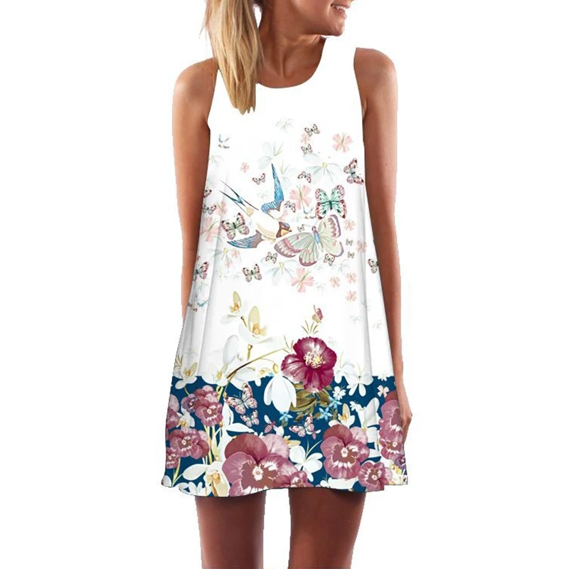 Летнее мини платье для женщин 2020 сарафан с принтом коровы и буквенным одежда без