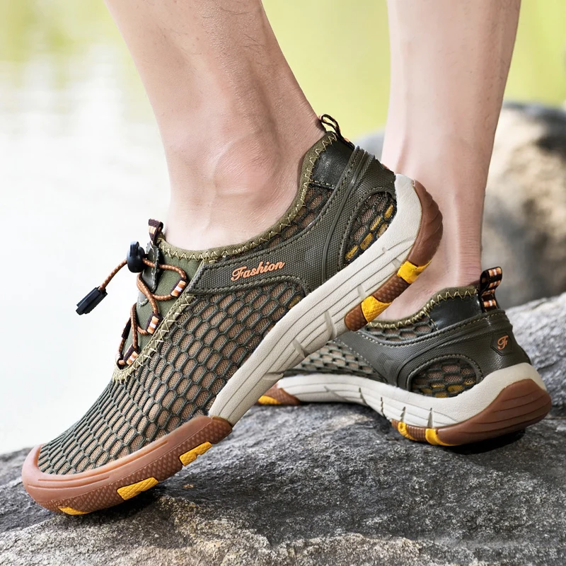 

Men's Hiking Shoes Mesh Breathable Quick Dry Climbing Sneakers Water Outdoor Footwear Mountain Sport Summer Aqua Shoes