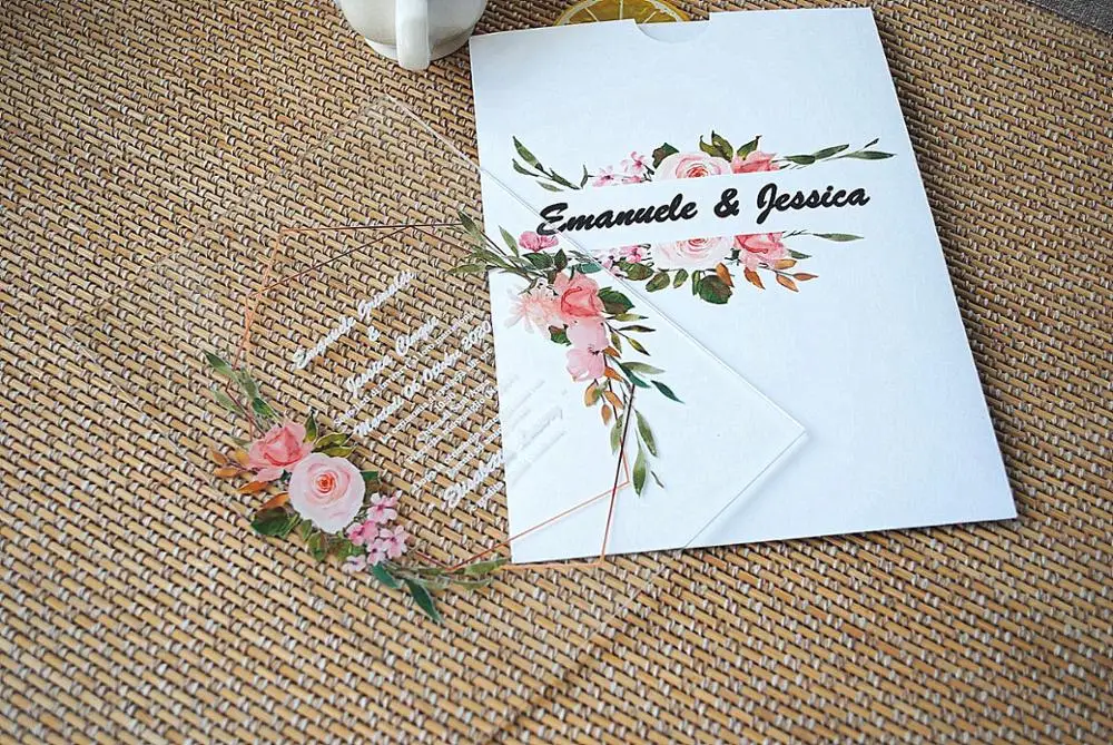 10 шт. акриловая Свадебная пригласительная карта Прозрачная Акриловая Карта с