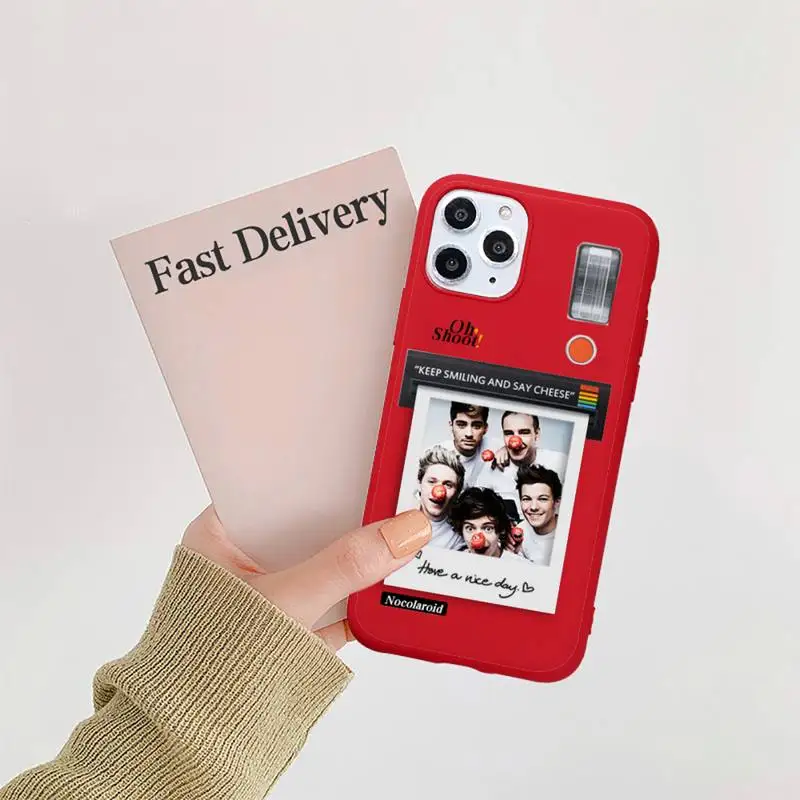 

one direction Phone Case Candy Color Red for iPhone 11 12 pro XS MAX 8 7 6 6S Plus X 5S SE 2020 XR