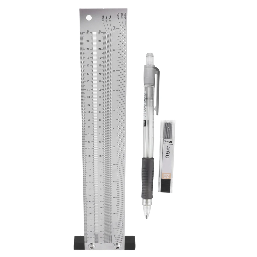 

Ultra Precision Marking Ruler Stainless Steel Woodworking Scribing Ruler Gauging Tool(12 inches )