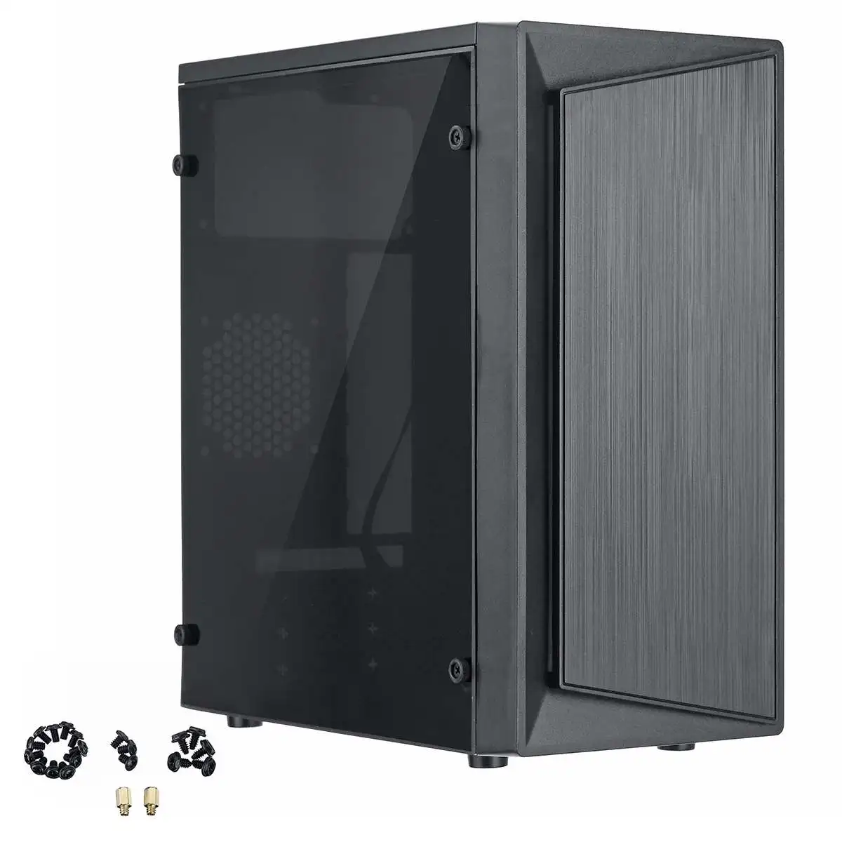 Черный мини чехол с полной боковой вентиляцией и охлаждением для ПК RGB светильник