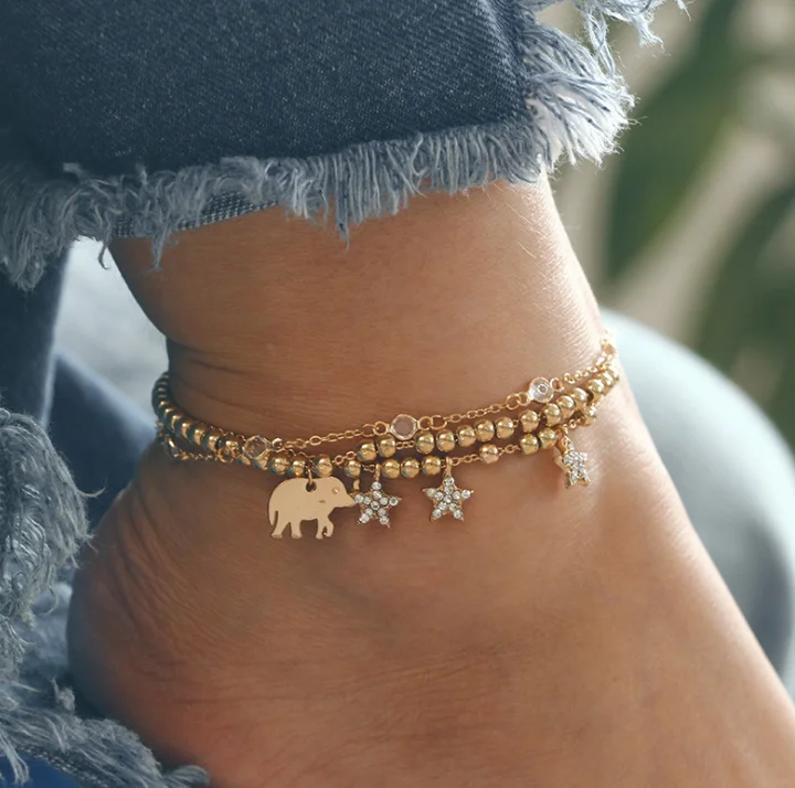 3 шт./компл. изысканный Для женщин звездочек слонов и других бусины с украшением в