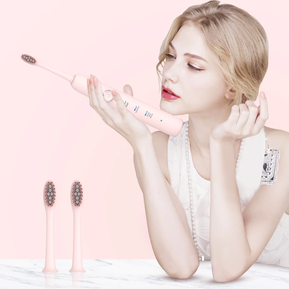 2019 умная звуковая электрическая зубная щетка перезаряжаемая USB + 3 сменные