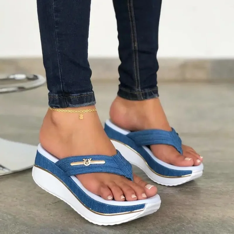 

Sandals Women Summer 2021 Fashion Flip Flops Outdoor Casual Platform Sandals Ladies Plus Size Wedges Beach Slippers Muje