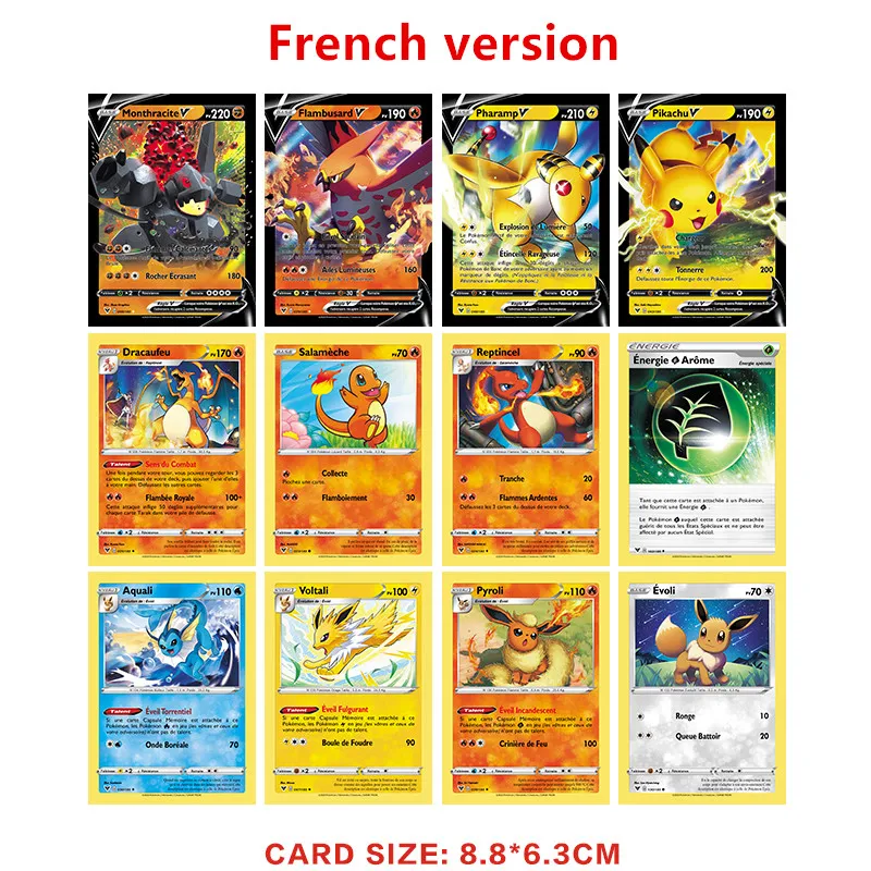 

360Pcs French Pokemon Cards Vivid Voltage Sword&Shield TCG Series Booster Box 36 Bags Collection Trading Card Game Toys