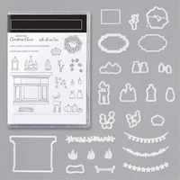 clear stamps and cutting dies christmas cheer wreath candlestick fawn candle pumpkin for diy scrapbook photo album craft card