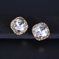 2021 new statement earrings for women sweet square fashion stud earring crystal earring lovely cute zircon brincos gifts