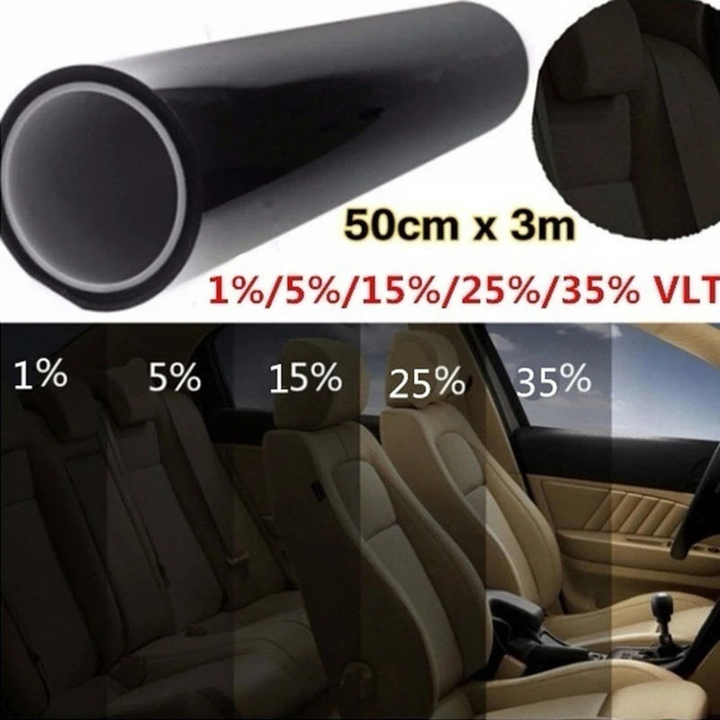 

50 * 300cm Car Window Tint Film 1-50% For Car Window Glass Sun Shade Sticker
