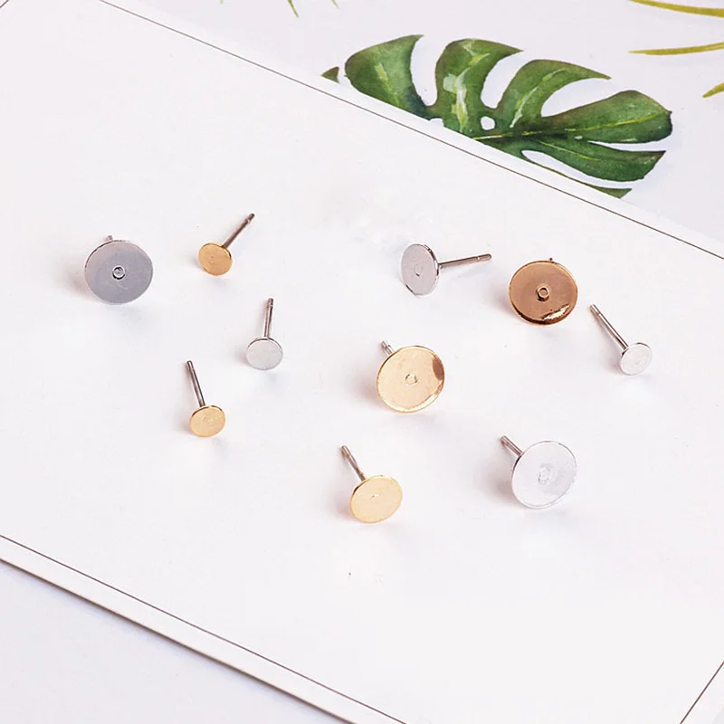 50 шт. серьги для женщин стальные игольчатые плоские материал гипоаллергенный