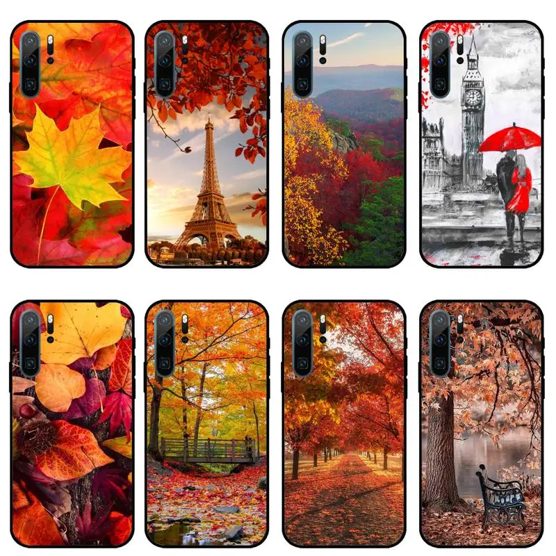 

Golden autumn Maple leaf pattern Phone Case For Huawei honor Mate 10 20 30 40 i 9 8 pro x Lite P smart 2019 nova 5t