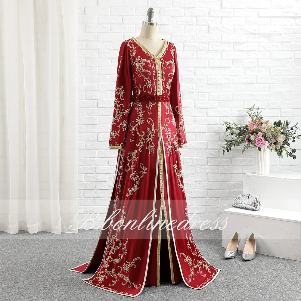 Bbonlinedress марокканские Caftan вечерние платья с бусинами ручная работа мусульманское