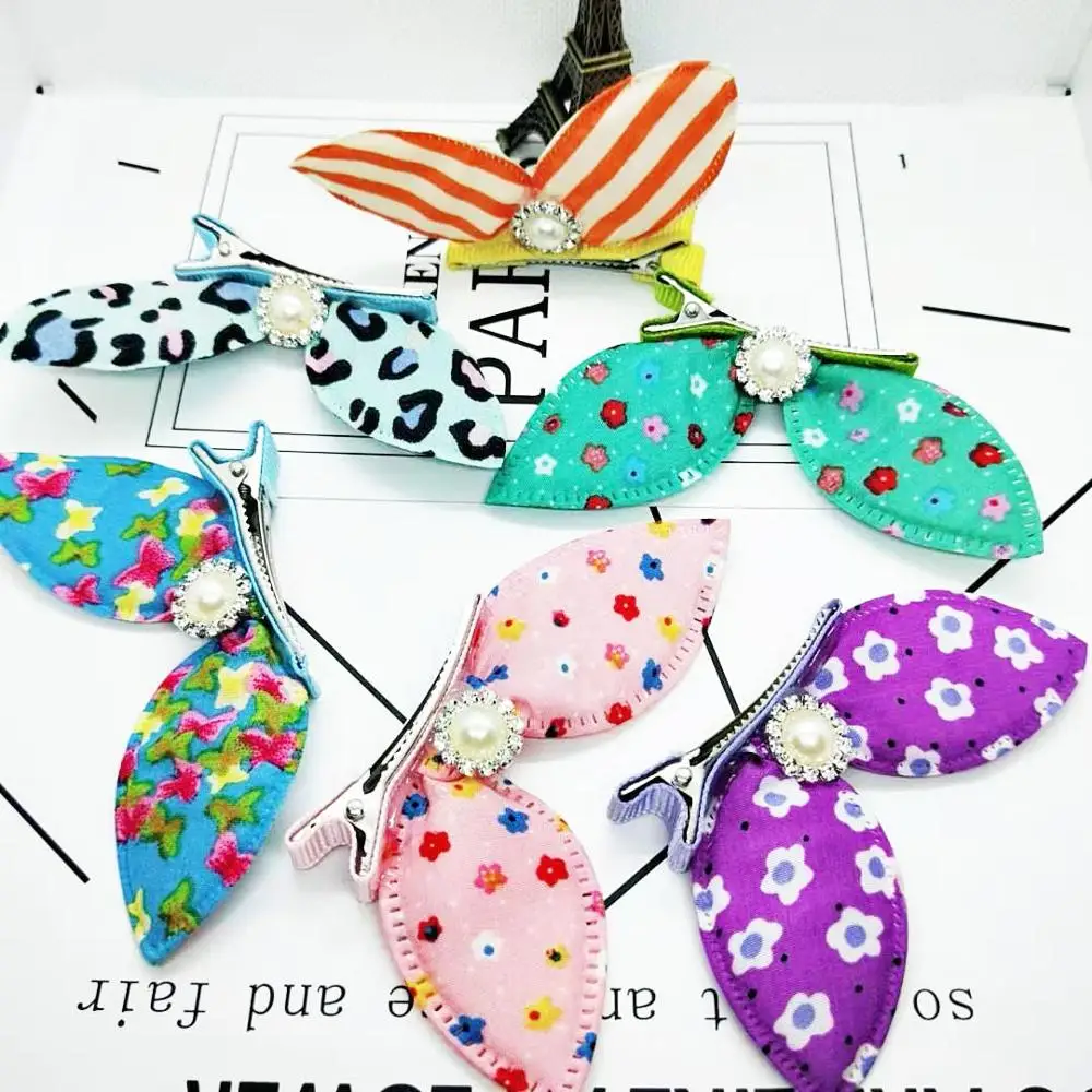 30 шт. новые заколки для волос кошек и собак кролик бант жемчуг банты домашних