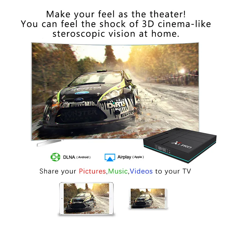 X1 Pro Android 9 Smart TV BOX Google Assistant RK3318 4K 3D HD 4 ГБ 64 2 г 5G Wifi ТВ Play Store Бесплатные приложения