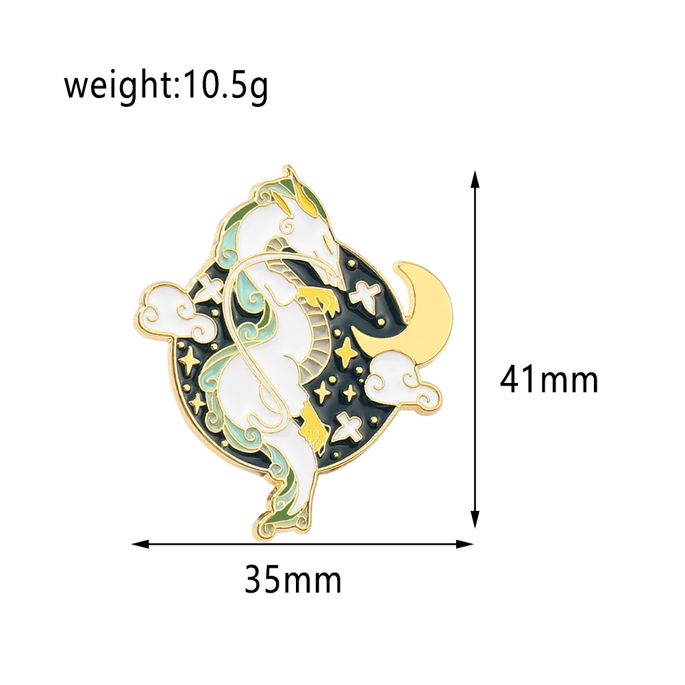 Япония Хаяо миядзяки Аниме Унесенные призраками брошь в виде звезды и луна белый