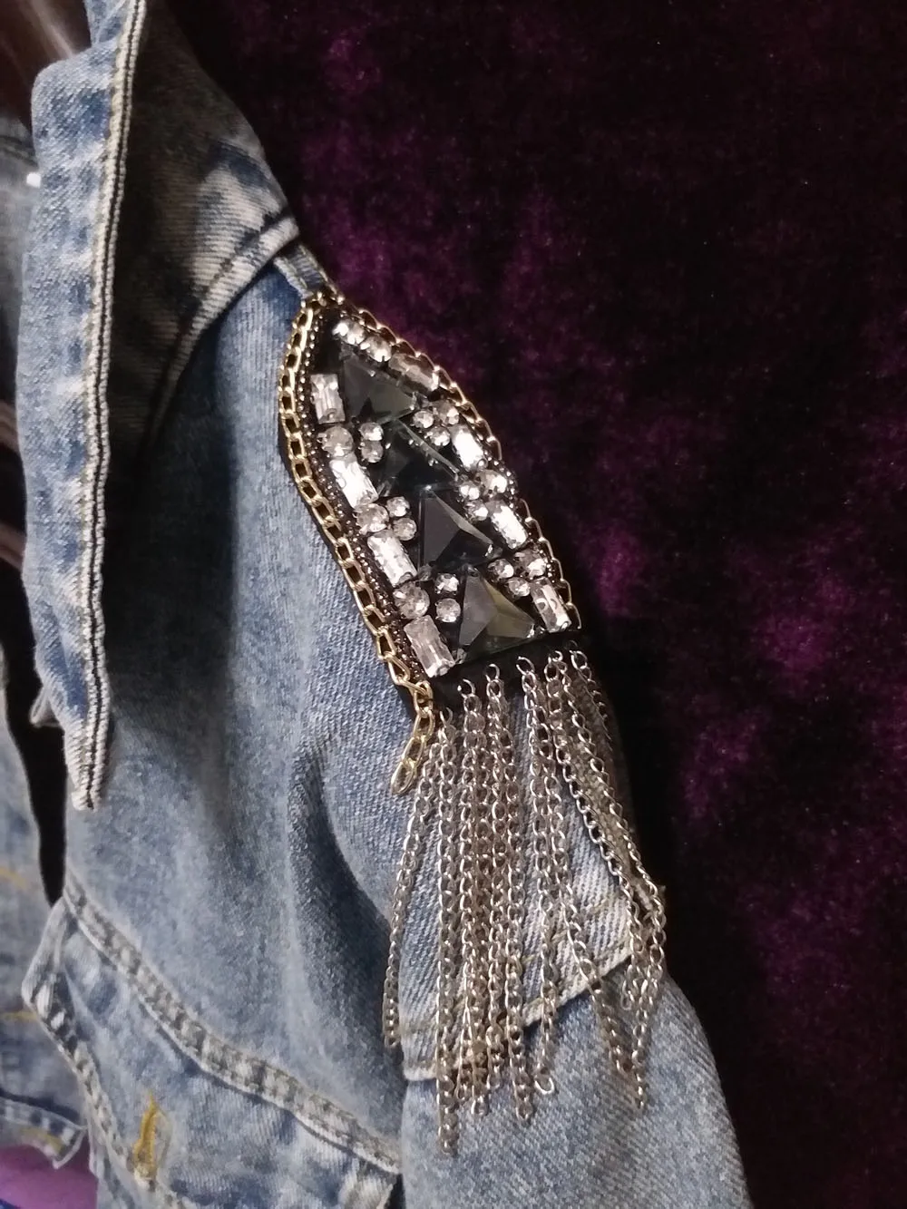 2 шт./компл. кисточкой из бисера вышивка золотой нитью для одежды в стиле панк