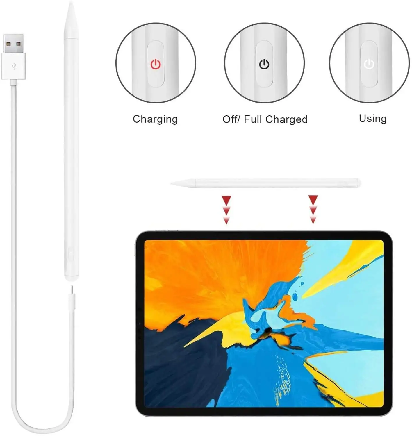 Для iPad карандаш Apple ручка стилус для 9 7 Pro 11 12 Air 3 4 10 5 2 2021 2019 2020 6th 7th 8th сенсорная Pencil |