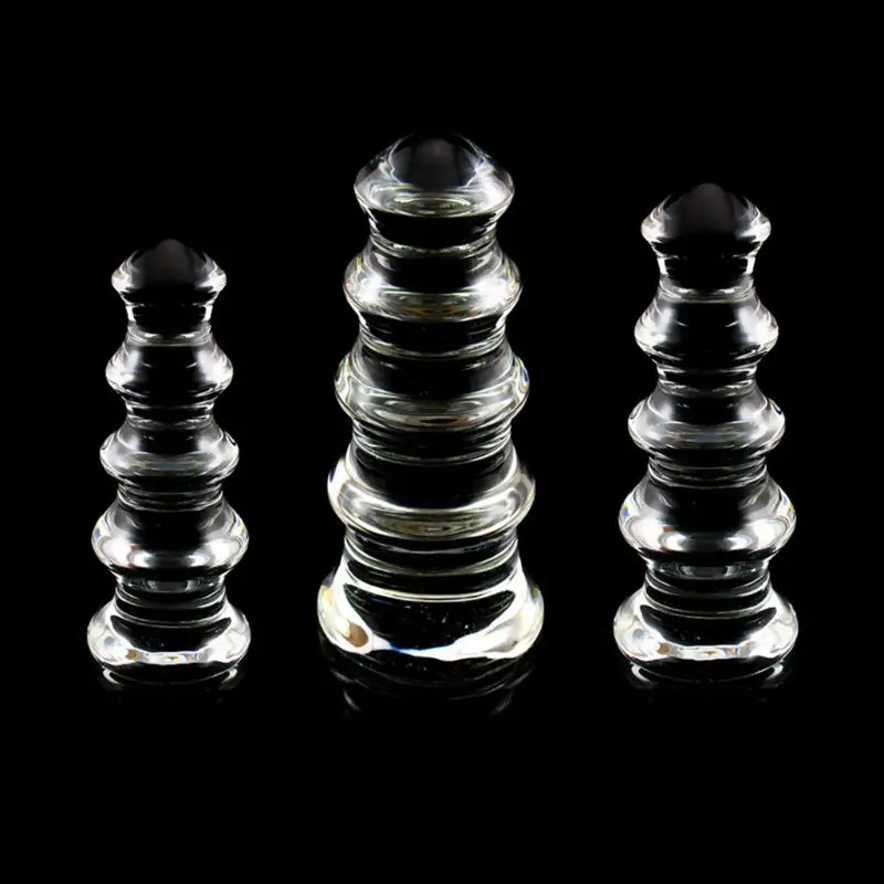 Анальная пробка Анальный секс большая со стразами Вагина мяч пирекс стеклянный