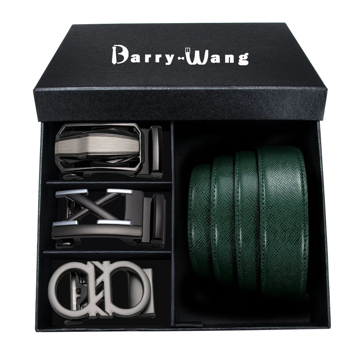 2026-2027-2038DMI PT-0010 Barry. Wang, автоматическая пряжка, натуральная кожа, роскошный зеленый ремень для мужчин, 110-130 см, длинная Пряжка из сплава, мужской ремень, Подарочная коробка, наборы - Цвет: 2026-2027-2038DMI