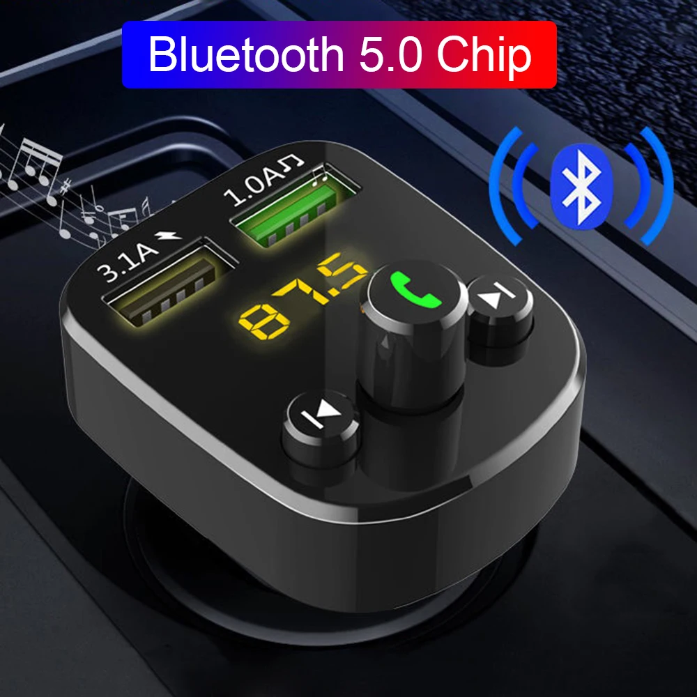 Автомобильный FM-трансмиттер JINSERTA Bluetooth 5 0 MP3 плеер с двумя USB-портами и U-диском а |