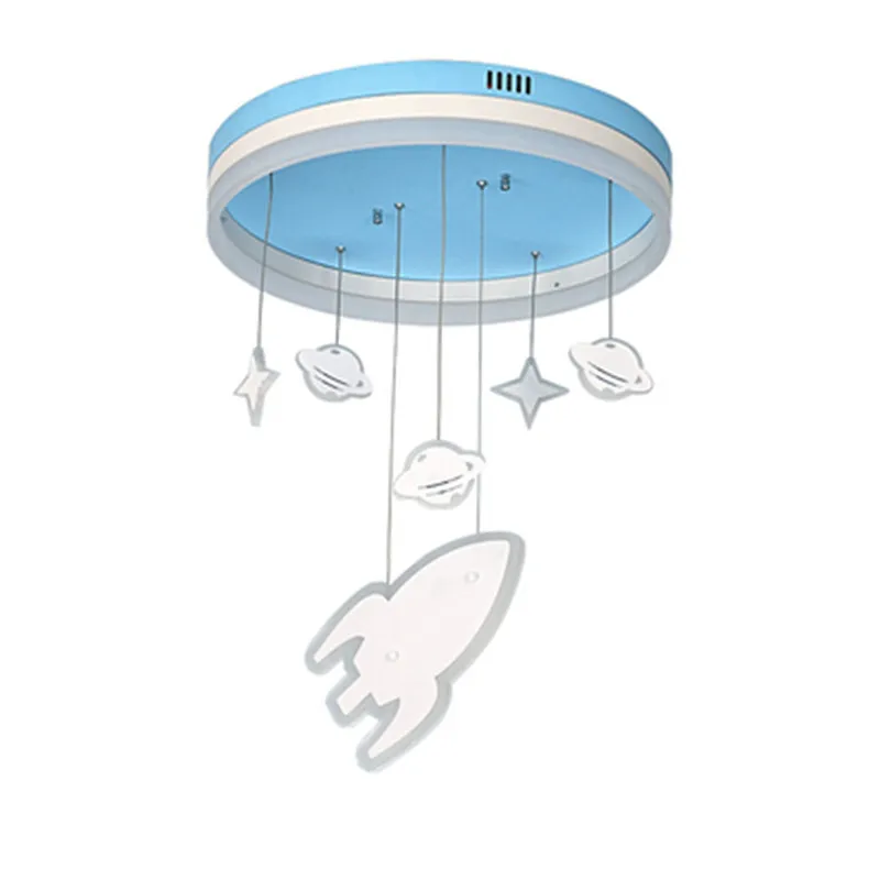 

Cartoon Creative Planet Chandelier Boys Bedroom Children's Room Light Modern Creative LED Eye Protection Rocket Chandelier