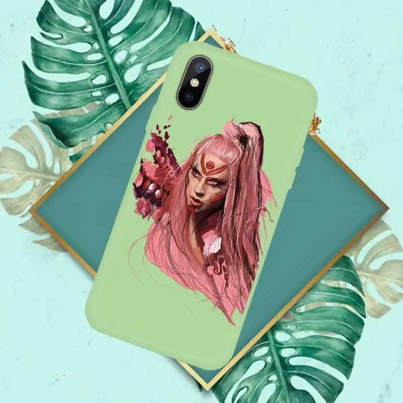 

lady gaga chromatica Phone Case Green Candy Color for iPhone 11 12 mini pro XS MAX 8 7 6 6S Plus X SE 2020 XR