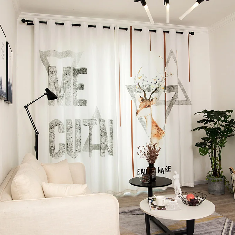 Современные Простые 3D шторы с принтом оленя для гостиной столовой спальни. | Дом и