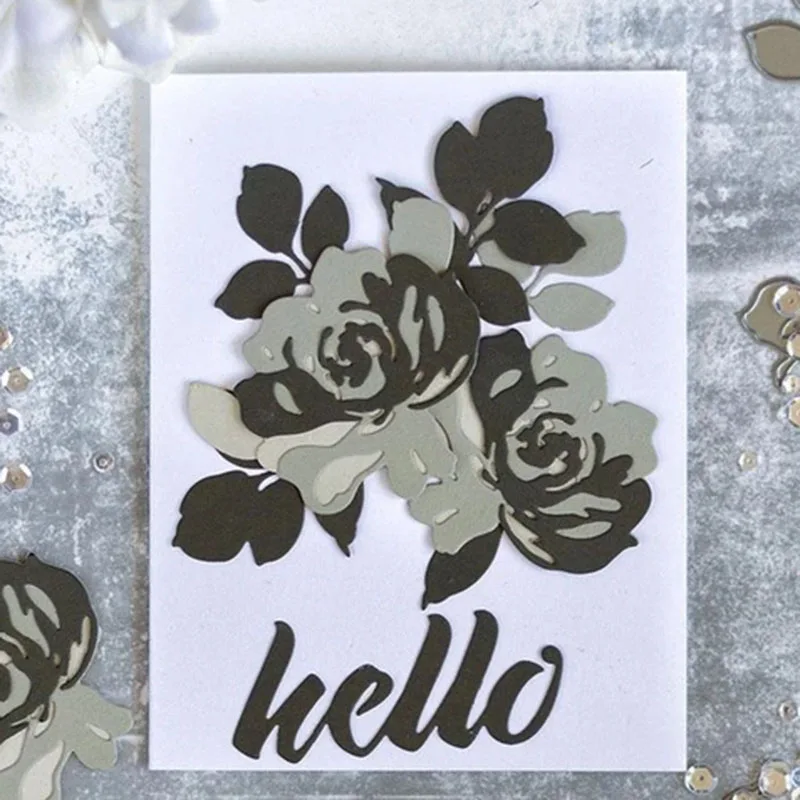 

New Flowers and Leaves Metal Cutting Dies Craft Cut Die Stencil for Scrapbooking Handmade Make Album Paper Model Punch Blade New