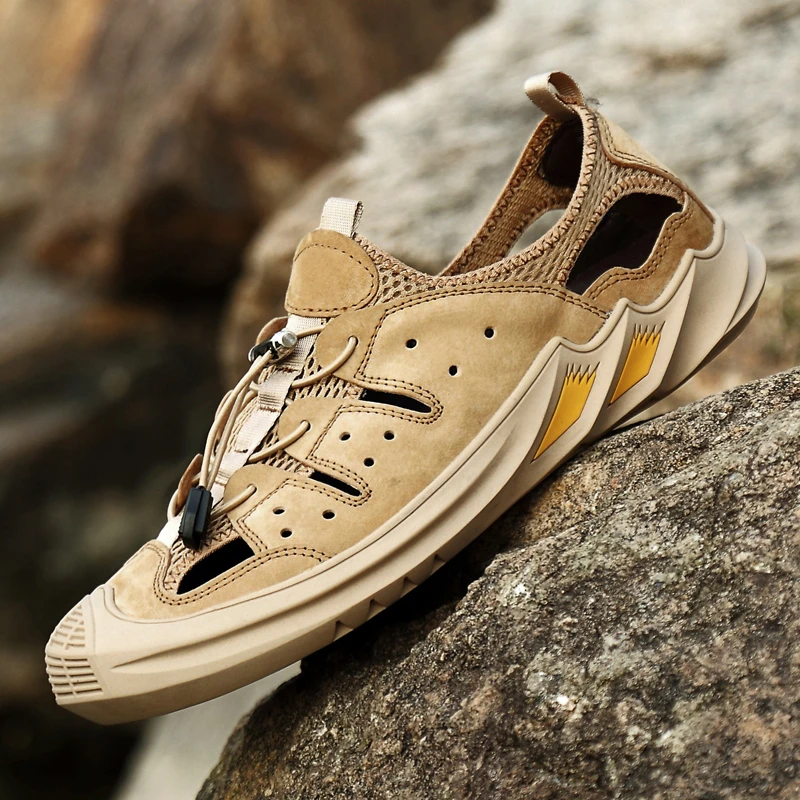 

Men's Sandals Summer Classic Hollow Breathable Fashion Beach Sandals Outdoor Water Walking Non-Slip Casual Cool Slippers
