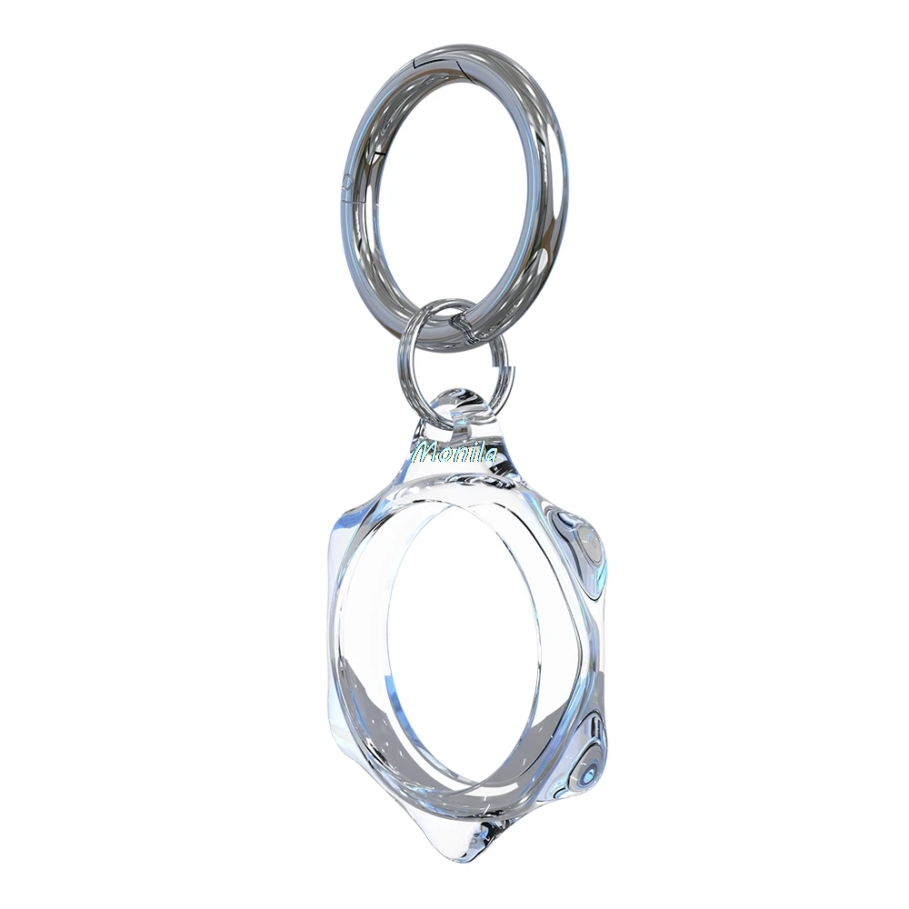 

Transparent Clear Sleeve Cover For AirTag Case Loop Soft Silicone Bumper Case For Apple AirTags Tracker Buckle Keychain