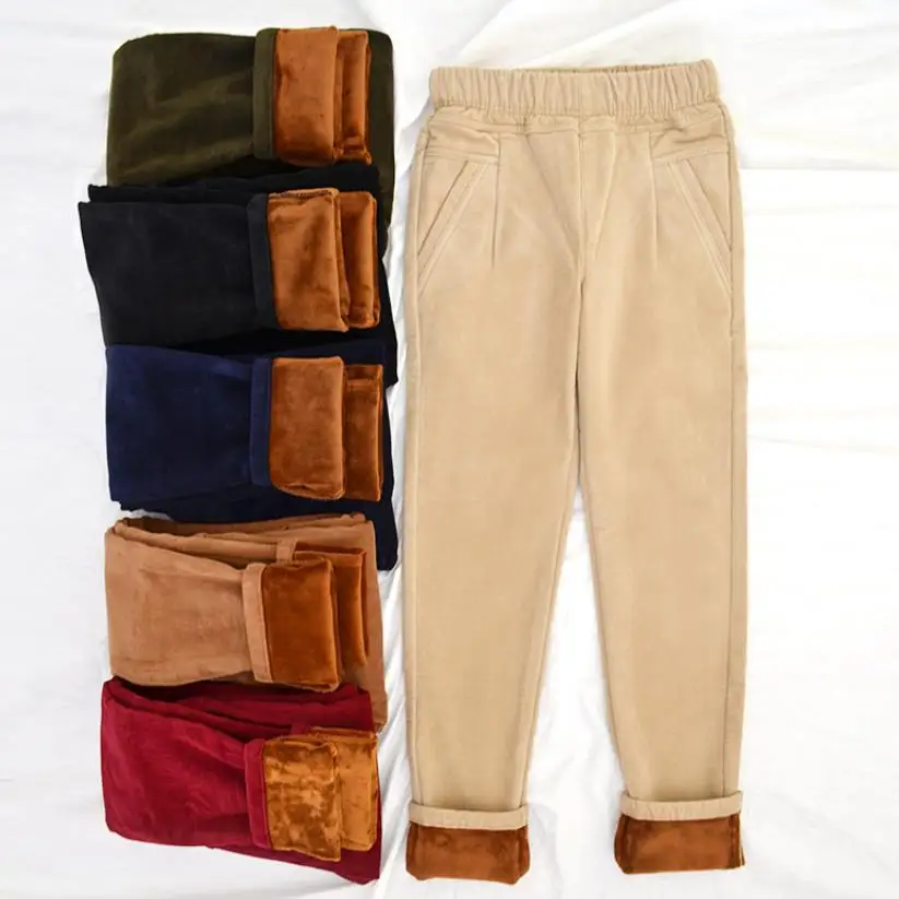 

corduroy pants female elastic high waist was thin pants casual trousers