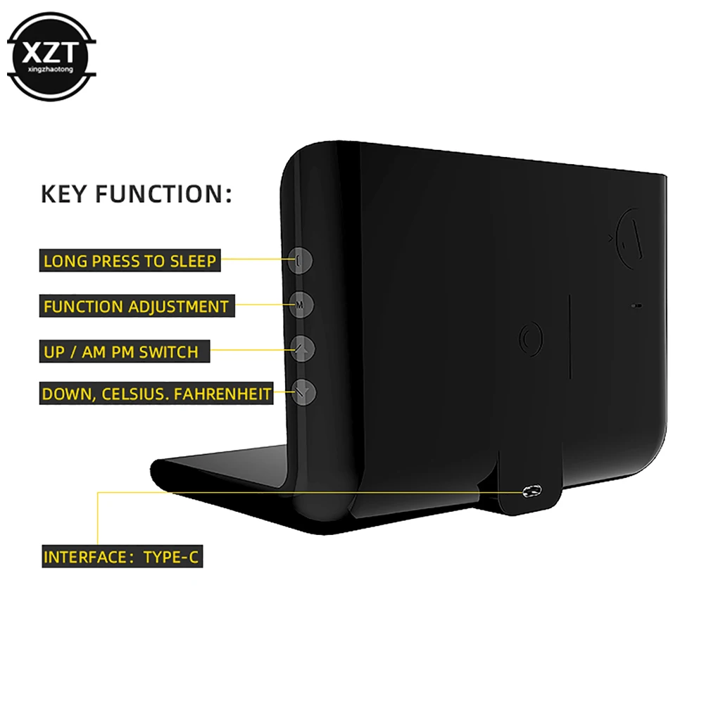 Беспроводное зарядное устройство с ЖК-дисплеем и будильником 12/24 ч 10 Вт |