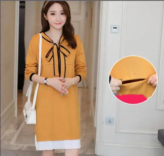 Свитер для беременных вязаный длинный свитер Новинка осени|Пуловеры| |