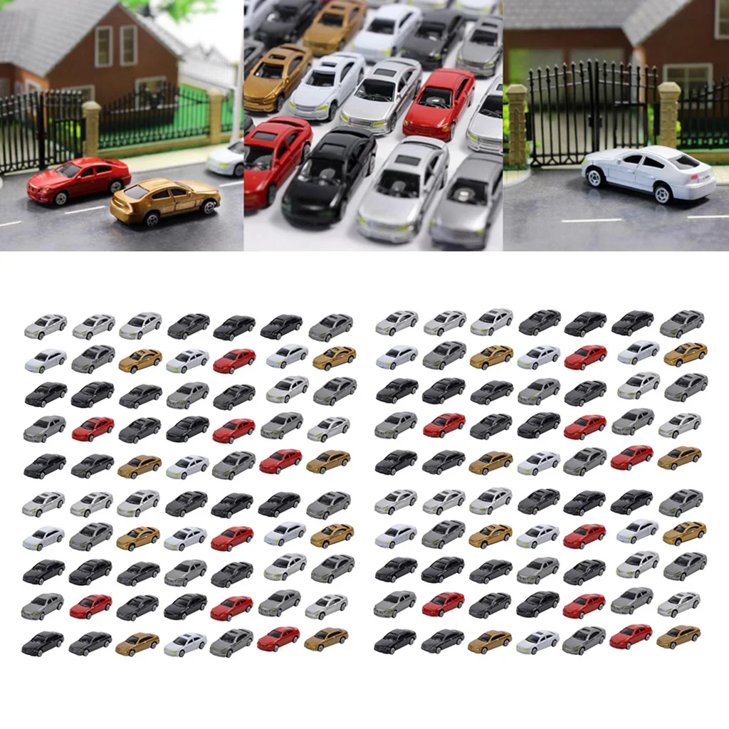 

200Pcs HO Scale Vehicle Car 1/87 Street Train Sand Table Scenery Decor