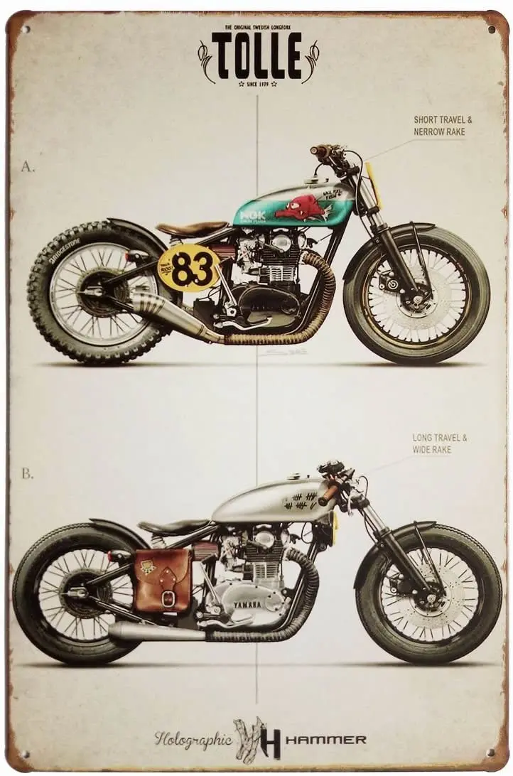 

ERLOOD Motorcycle Retro Vintage Decor Metal Tin Sign 12 X 8