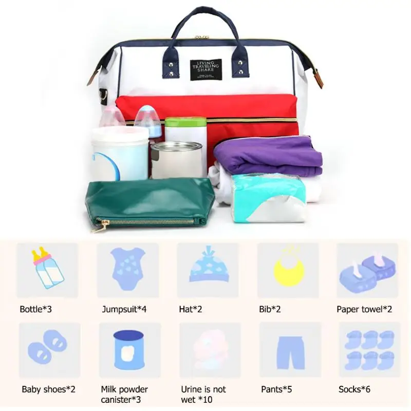 

Multi-colors Baby Diaper Bag Lightweight Travel Backpack Large Capacity Maternity Nursing Bags Stroller Nappy Nursing Bags